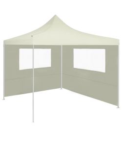 Parete con Finestre per Gazebo 4x2 m Crema