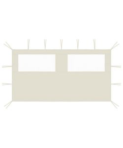 Parete con Finestre per Gazebo 4x2 m Crema