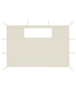 Pareti con Finestre per Gazebo 2 pz Crema