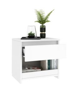 Comodini 2 pz Bianco 40x30x39 cm in Legno Ingegnerizzato