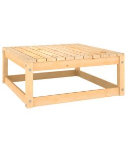 Poggiapiedi da Giardino con Cuscino in Legno Massello di Pino