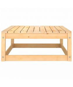 Poggiapiedi da Giardino con Cuscino in Legno Massello di Pino