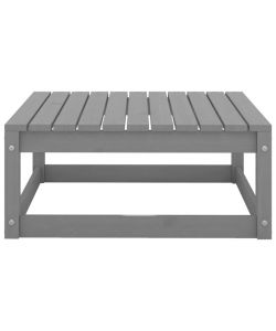 Sgabello da Giardino con Cuscino Grigio Legno Massello di Pino