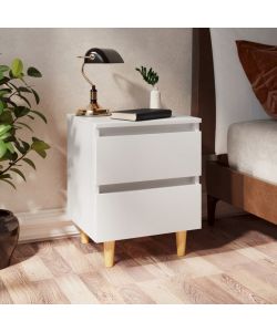 vidaXL Comodini in Massello di Pino 2pz Bianco 40x35x50cm - Mobile da Letto Chic