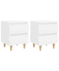 vidaXL Comodini in Massello di Pino 2pz Bianco 40x35x50cm - Mobile da Letto Chic