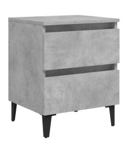 vidaXL Comodino Grigio Calcestruzzo 40x35x50 cm in Truciolato - Mobile da Letto Chic - Design Moderno - Assemblaggio Richiesto