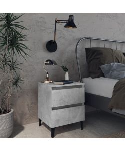vidaXL Comodino Grigio Calcestruzzo 40x35x50 cm in Truciolato - Mobile da Letto Chic - Design Moderno - Assemblaggio Richiesto