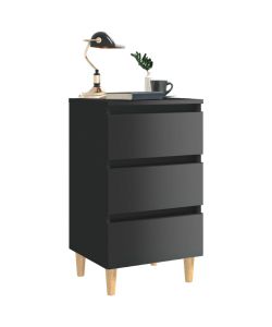 vidaXL Comodini Chic in Legno 2 pz Nero Lucido 40x35x69 cm - Stile Scandinavo