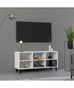 Mobile TV con Gambe in Metallo Bianco 103,5x30x50 cm