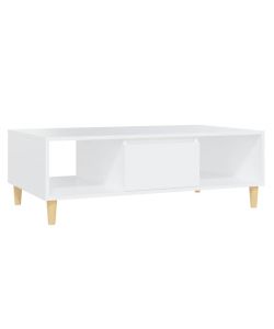 Tavolino da Salotto Bianco 103,5x60x35 cm in Truciolato