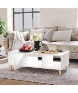 Tavolino da Salotto Bianco 103,5x60x35 cm in Truciolato