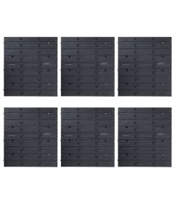  Kit Contenitori 96 pz con Pannelli a Parete Blu e Nero