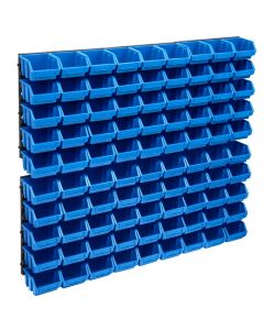  Kit Contenitori 96 pz con Pannelli a Parete Blu e Nero