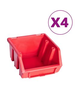  Kit Contenitori 8 pz con Pannelli a Parete Rosso e Nero