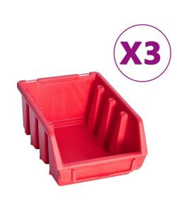  Kit Contenitori 8 pz con Pannelli a Parete Rosso e Nero