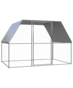 Gabbia per Polli Pollaio Esterno 3x2x2 m Acciaio Zincato