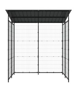 Tettoia per Biciclette 190x190x222 cm in Acciaio Nero