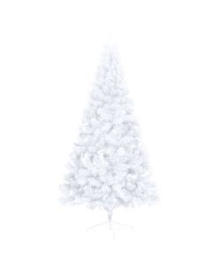 Albero Natale a Met con Luci e Supporto Bianco 150 cm PVC