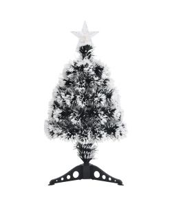 Albero di Natale con LED Verde e Bianco 64 cm Fibra Ottica