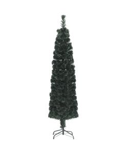 Albero Natale Artificiale Sottile Supporto 150 cm Fibra Ottica