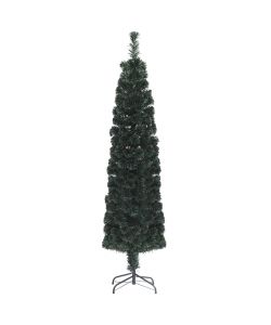 Albero Natale Artificiale Sottile Supporto 240 cm Fibra Ottica