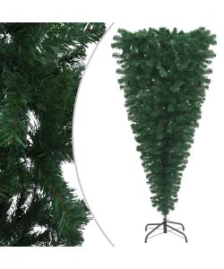 Albero di Natale Capovolto con Supporto Verde 240 cm in PVC