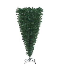 Albero di Natale Capovolto con Supporto Verde 240 cm in PVC