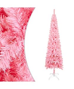 Albero di Natale Sottile Rosa 210 cm