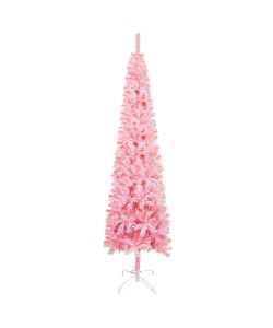 Albero di Natale Sottile Rosa 210 cm
