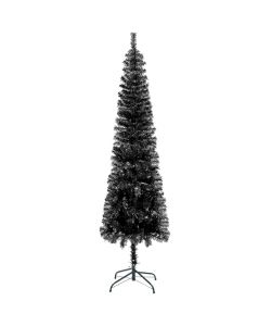 Albero di Natale Sottile Nero 240 cm