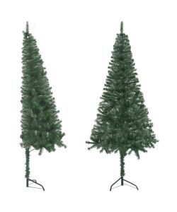 Albero di Natale Artificiale ad Angolo con Supporto Verde 120 cm PVC