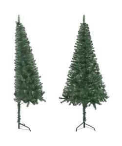 Albero di Natale Artificiale ad Angolo con Supporto Verde 150 cm PVC