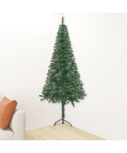 Albero di Natale Artificiale ad Angolo con Supporto Verde 180 cm PVC