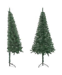 Albero di Natale Artificiale ad Angolo con Supporto Verde 180 cm PVC