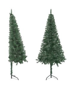 Albero di Natale Artificiale ad Angolo con Supporto Verde 210 cm PVC