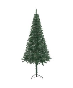 Albero di Natale Artificiale ad Angolo con Supporto Verde 210 cm PVC