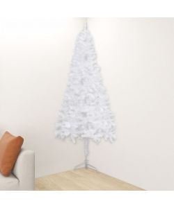Albero di Natale Artificiale ad Angolo Bianco 150 cm PVC