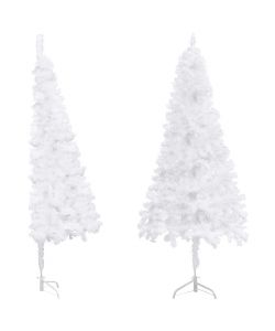Albero di Natale Artificiale ad Angolo Bianco 150 cm PVC