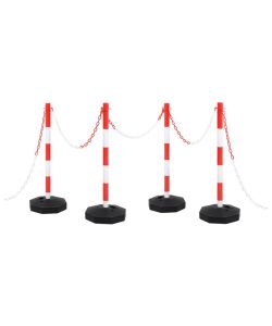 Set di Pali Stradali con Catena in Plastica di 10 m