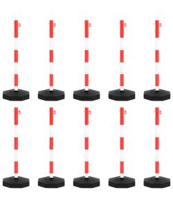 Set di Pali Stradali con Catena in Plastica di 10 m