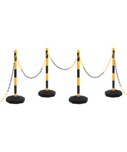 Set di Pali Stradali con Catena in Plastica di 10 m