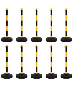 Set di Pali Stradali con Catena in Plastica di 10 m