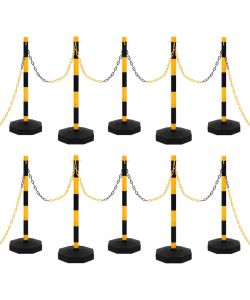 Set di Pali Stradali con Catena in Plastica di 10 m