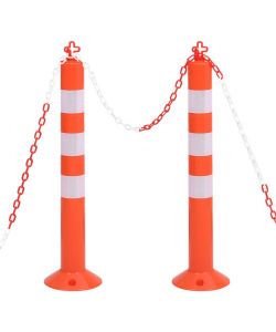 Dissuasori Traffico con Catena 2 pz 75 cm in PE