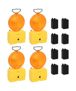 Lampeggianti da Cantiere 4pz con Batterie 18x8x37 cm