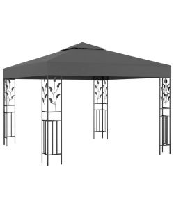 Gazebo con Stringa di Luci LED 3x3 m Antracite
