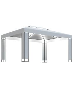 vidaXL Gazebo con Luci LED - Bianco - 3x4 m