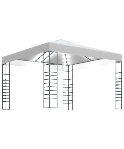 Gazebo da Giardino con Luci a Stringa LED 3x3 m Bianco