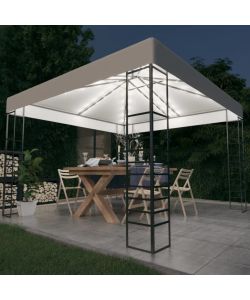 Gazebo da Giardino con Luci a Stringa LED 3x3 m Bianco