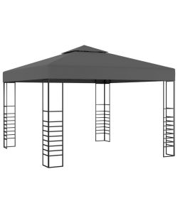 vidaXL Gazebo da Giardino con Luci LED - Antracite - 3x3 m